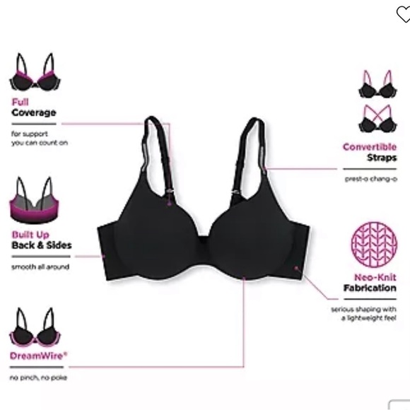 MAIDENFORM Comfort Devotion Dreamwire Underwire Full Coverage Bra 40DD - Picture 4 of 7